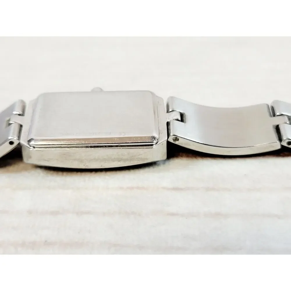 FOSSIL ES2160 Woman's Stainless Black Dial Crystal Accent Watch W/New Battery